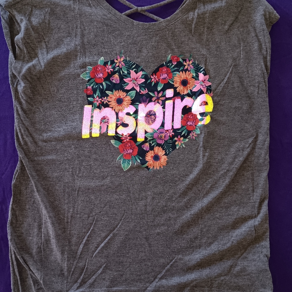 Old Navy Girls XL Gray INSPIRE Shirt